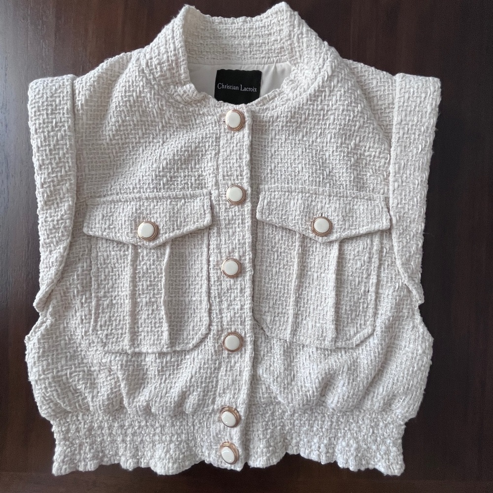 Stunning Christian Lacroix Ivory Textured Vest